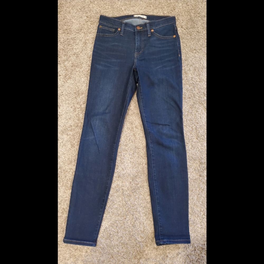 Women's Madewell Jeans 9" Mid-Rise Skinny Size 26 Dark Wash